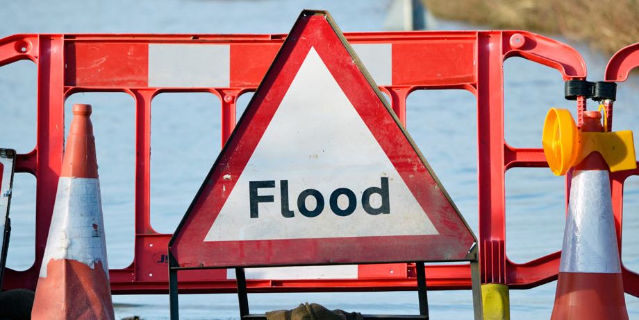 Flood warning sign