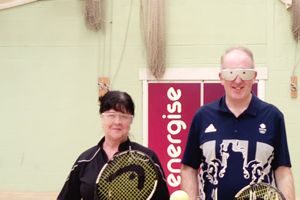 Councillors try visually-impaired tennis