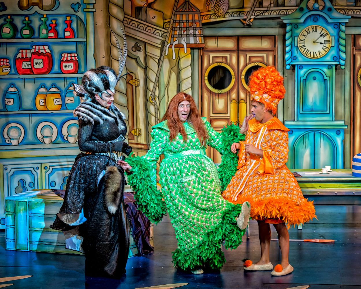 Cinderella 2016-17. David Leonard, Berwick Kaler & A J Powell. Photo by Anthony Robling