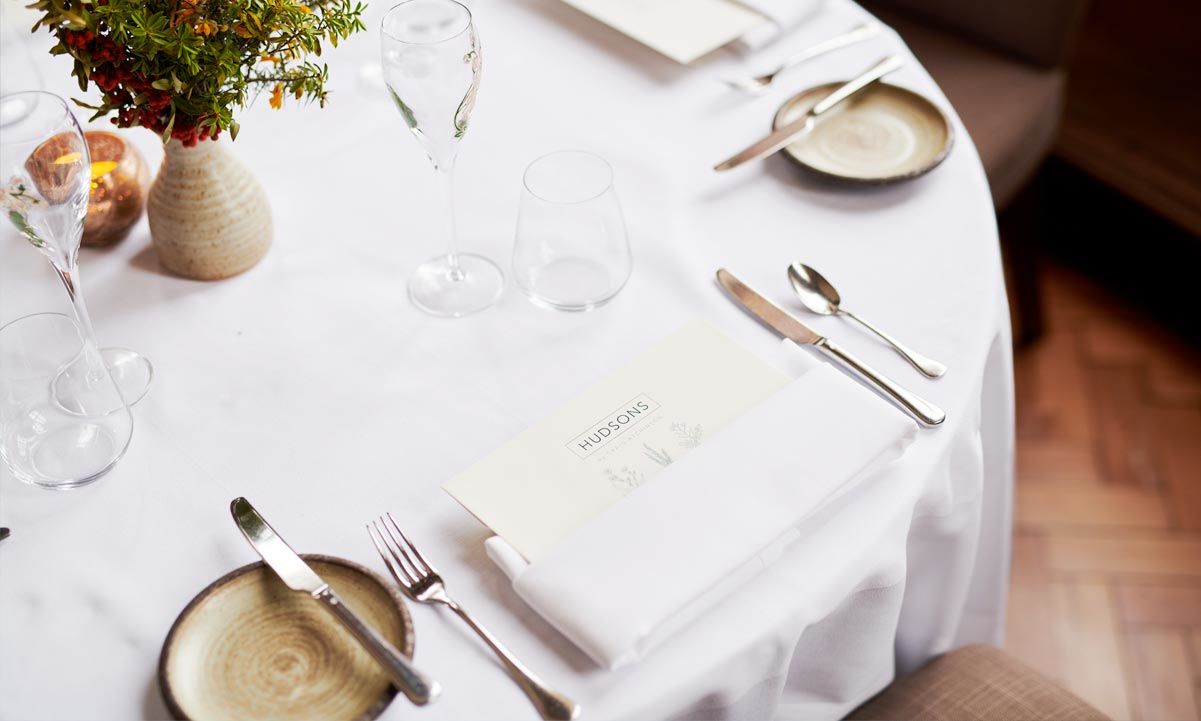 Table setting at Hudsons Restaurant at The Grand Hotel, York