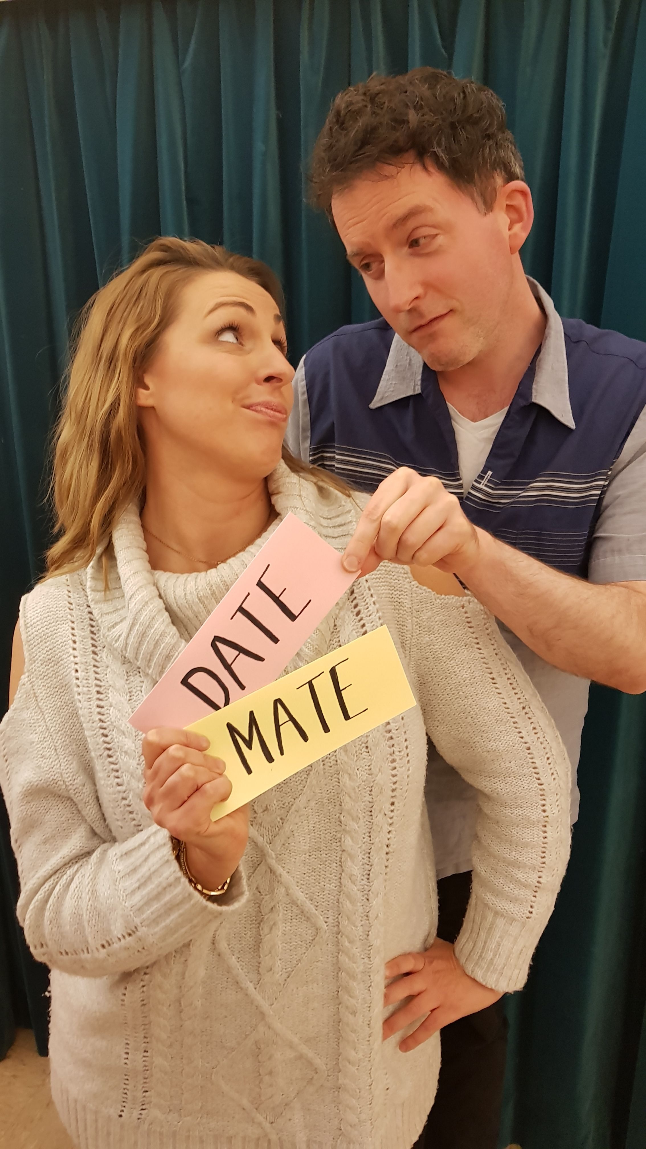 Pic: Roselyn Shallcross, who plays the dual role of Lilli/Kate in the JRTC production, and Jim Paterson, as Fred/Petruchio, can’t agree if he’s destined to be her date or just a mate