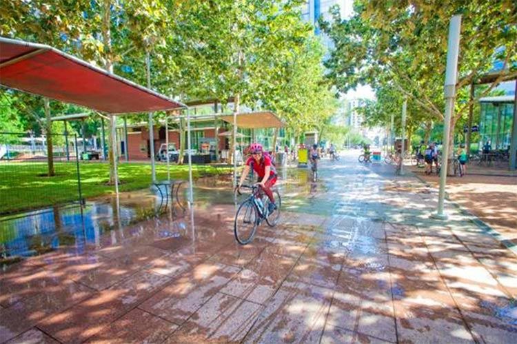 cyclist in memorial park houston texas