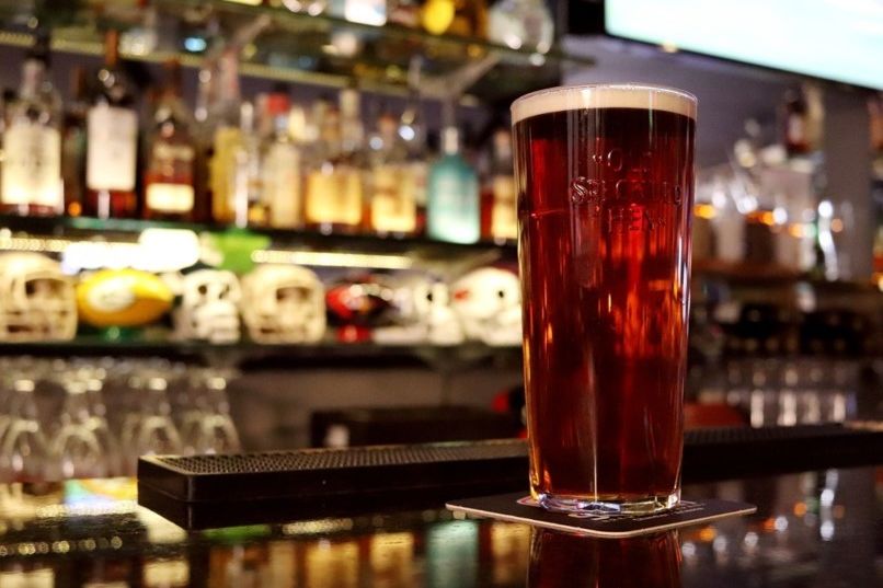 Pint of beer in a pub
